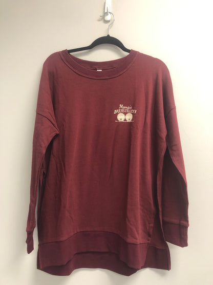 Outlet 6797 - Latched Mama Deluxe Crewneck Nursing Pullover - Maroon - M/L