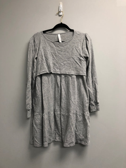 Outlet 6708 - Latched Mama Waffle Knit Nursing Dress - Oatmeal - Large
