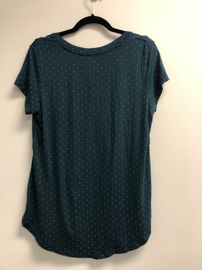 Outlet 7018 - Printed V-Neck Boyfriend Nursing Tee - Teal Dots - Medium