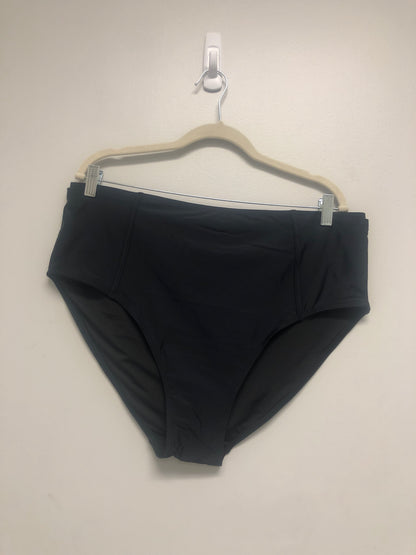 Outlet 6592 - Latched Mama High Waisted Swim Bottoms with Pocket- Final Sale - Black - 2X
