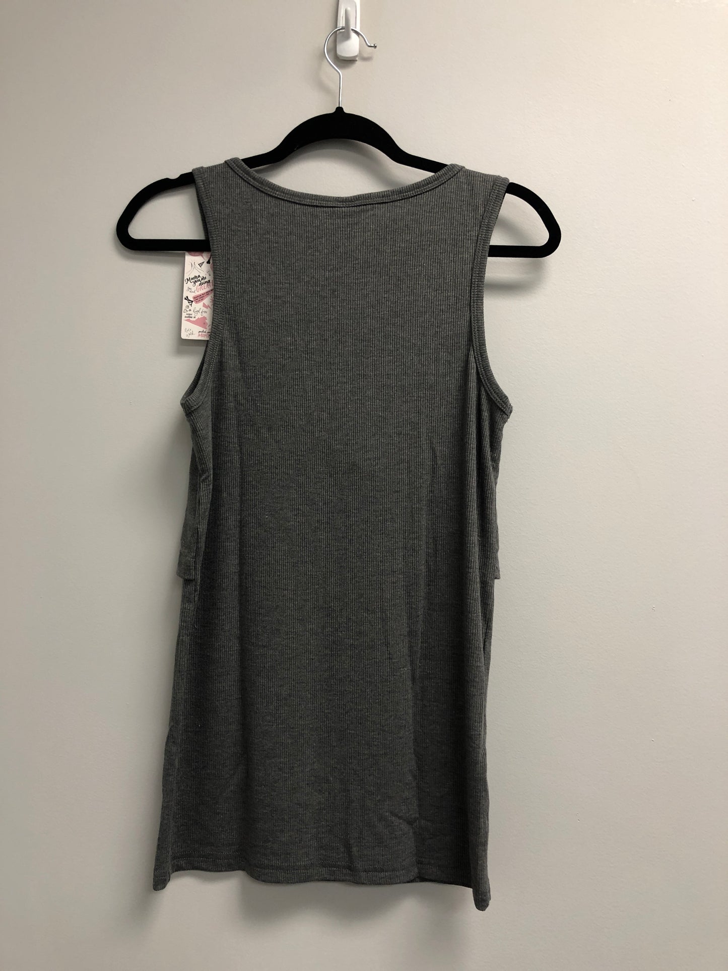 Outlet 7155 - Latched Mama Ribbed Nursing Tank - Charcoal - Small