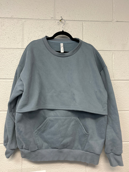 Outlet 7226 - Latched Mama 635 Snuggle-Up Nursing Pullover - BLUE GREY - 1X