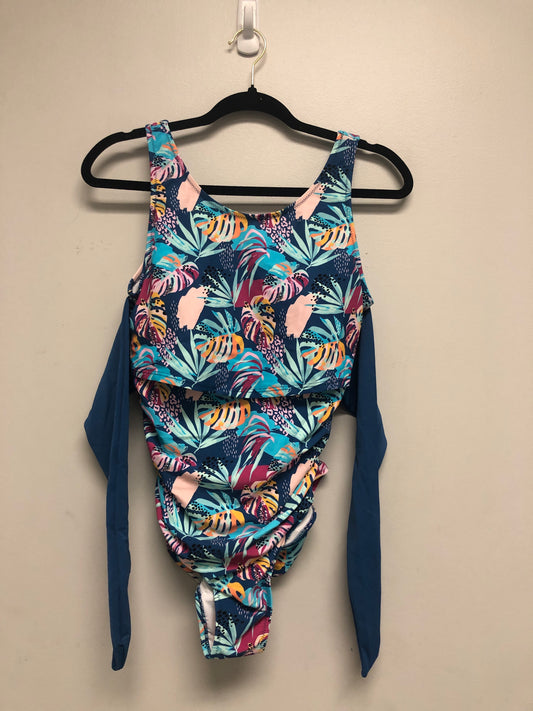 Outlet 6591 - Latched Mama Tie Back Nursing Swim One Piece - Final Sale - Tropical Teal - Medium