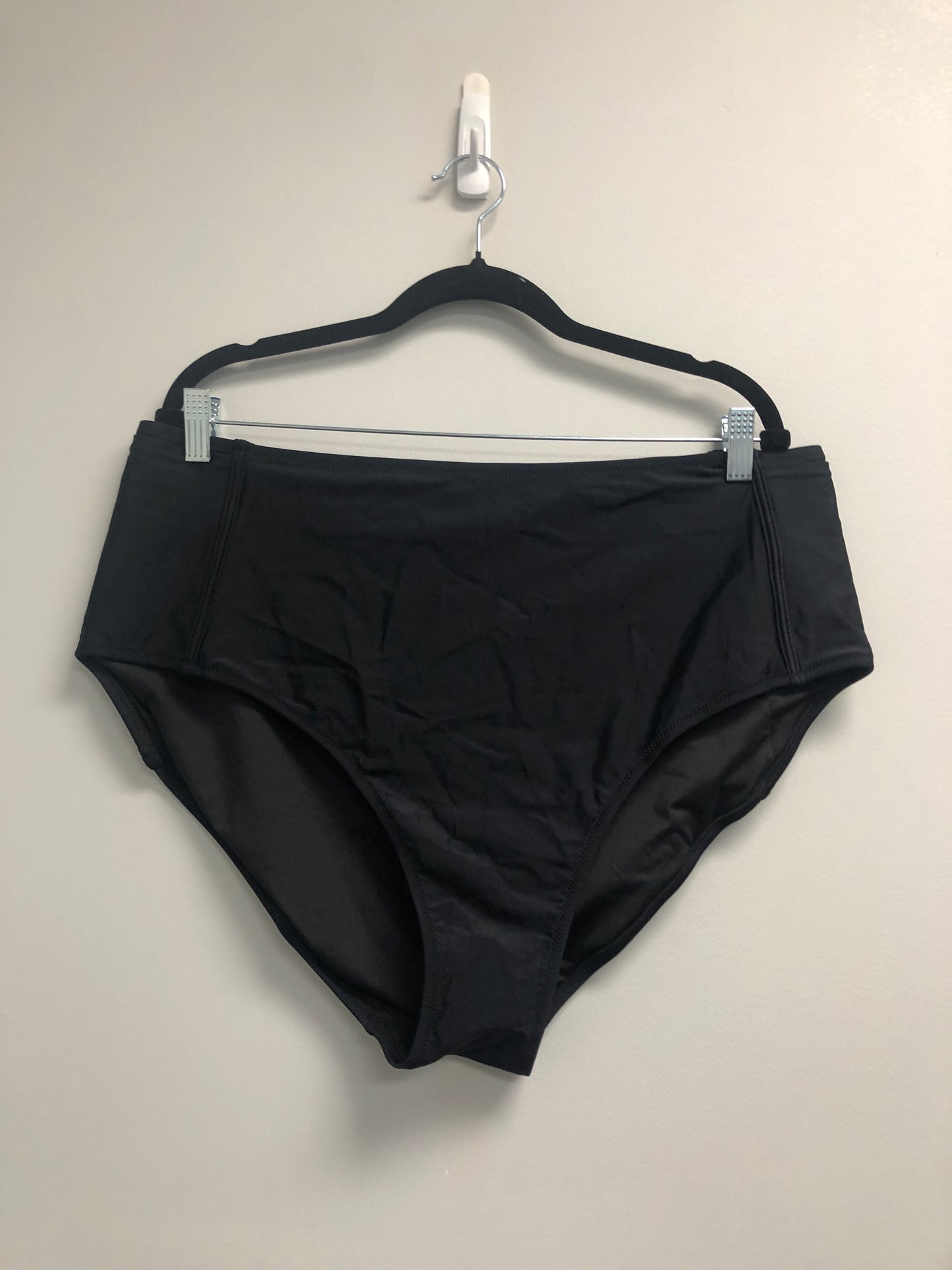 Outlet 7118 - Latched Mama High Waisted Swim Bottoms with Pockets - Final Sale - Black - 2X