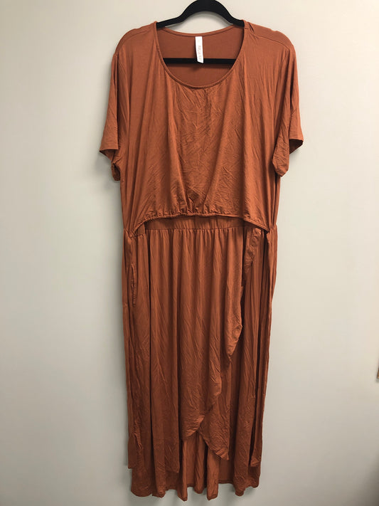 Outlet 6957 - Latched Mama Petal Maxi Nursing Dress - Copper - 3X