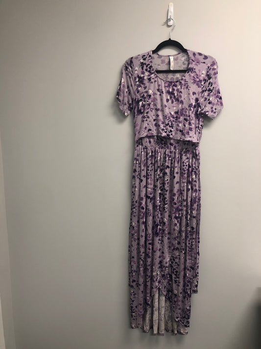 Outlet 6655 - Latched Mama Petal Maxi Nursing Dress - Lilac - Medium