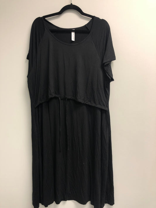 Outlet 6634 - Latched Mama Drawstring T-Shirt Nursing Dress - Black - 2X
