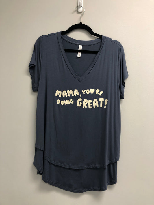 Outlet 6760 - Latched Mama "Mama You're Doing Great" Nursing Tee - Final Sale - Stormy Grey - Large