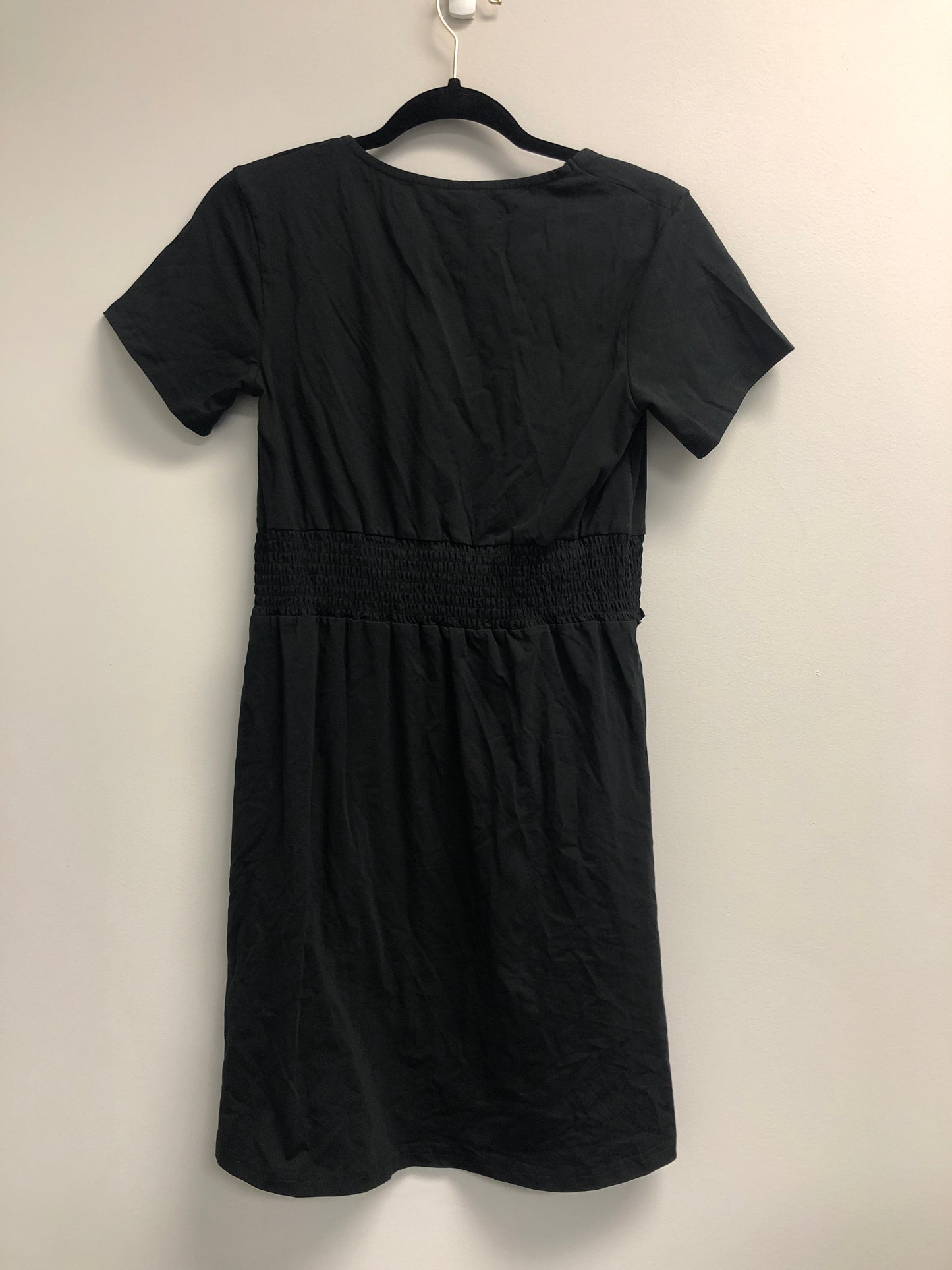 Outlet 6987 - Latched Mama Ruched Waist Nursing Dress - Black - Small