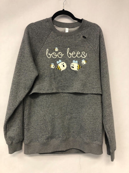 Outlet 6024 - Latched Mama Snuggle-Up Nursing Sweatshirt - Glow Boo-Bees - M/L