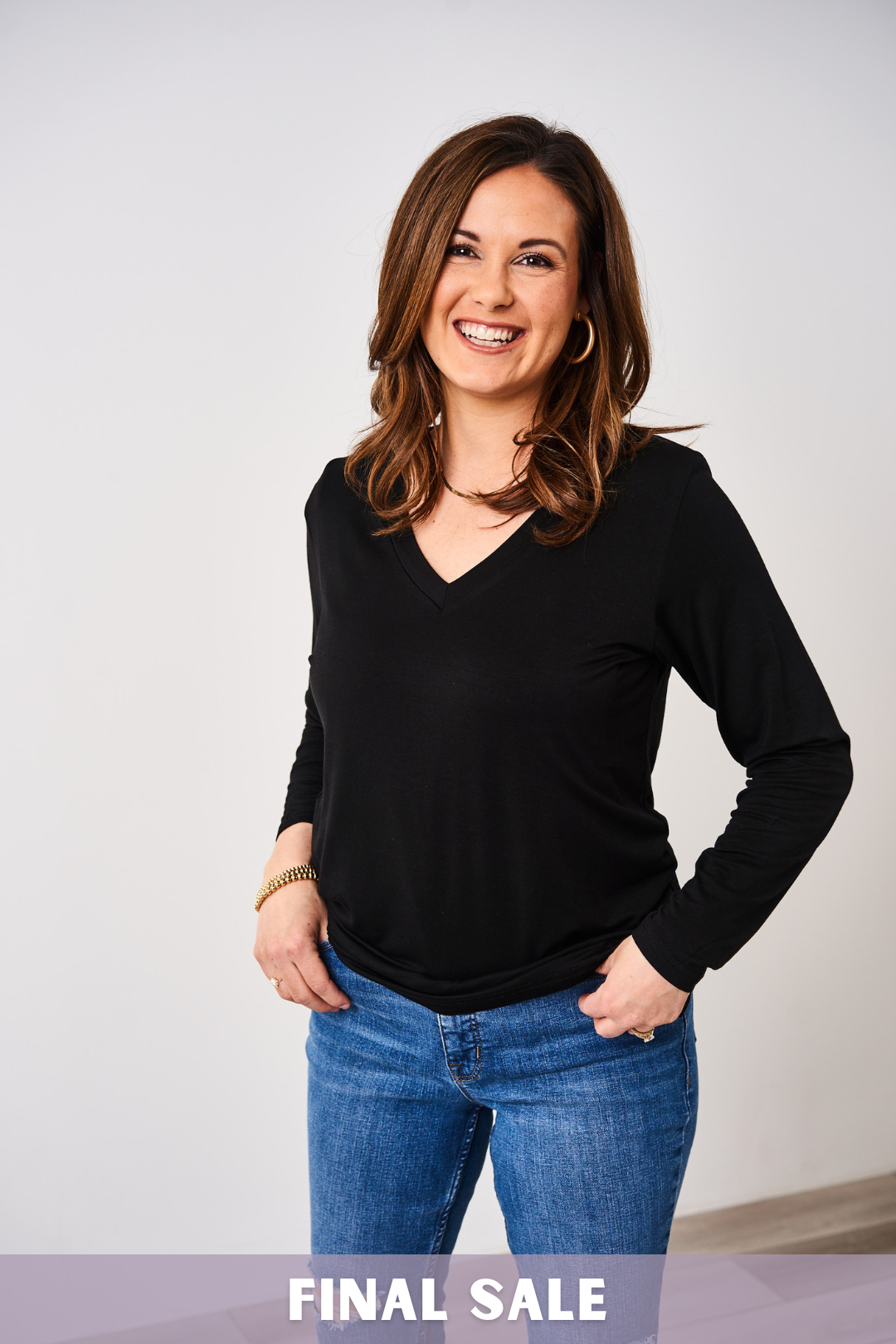 Latched Mama Go-To V-Neck Long Sleeve Nursing Top - Final Sale