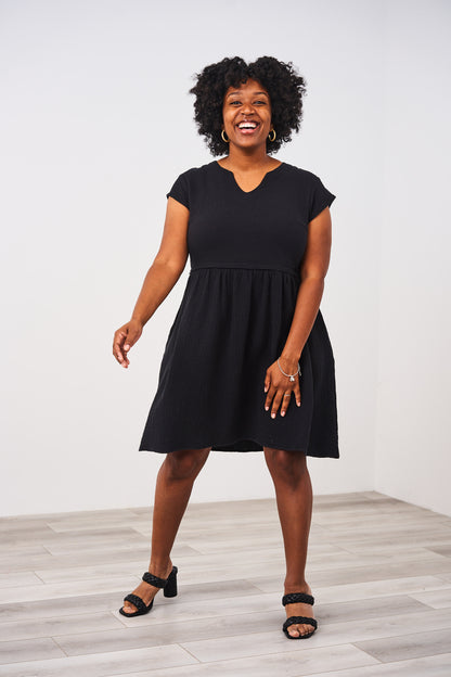 Latched Mama Coastline Cotton Zip Nursing Dress