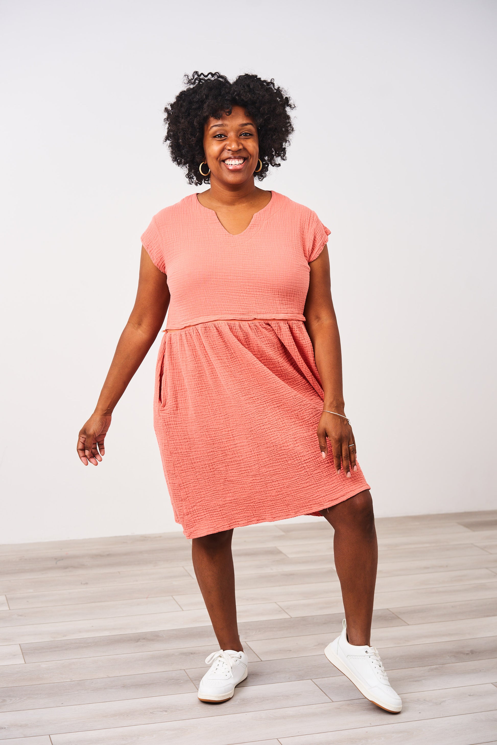 Latched Mama Coastline Cotton Zip Nursing Dress Latched Mama Coastline Cotton Zip Nursing Dress