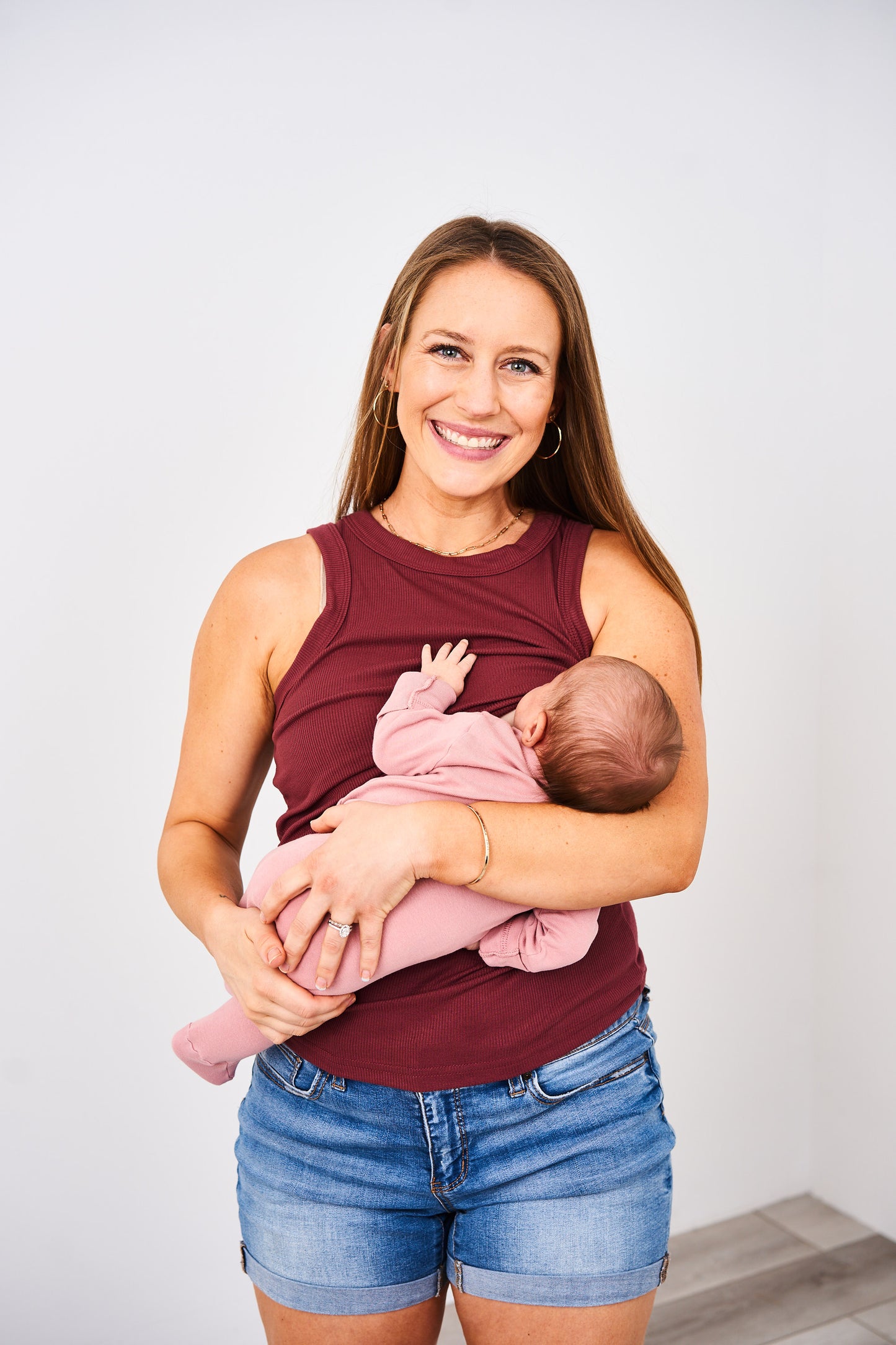 Latched Mama Ribbed High Neck Nursing Tank