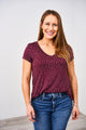 Printed V-Neck Boyfriend Nursing Tee