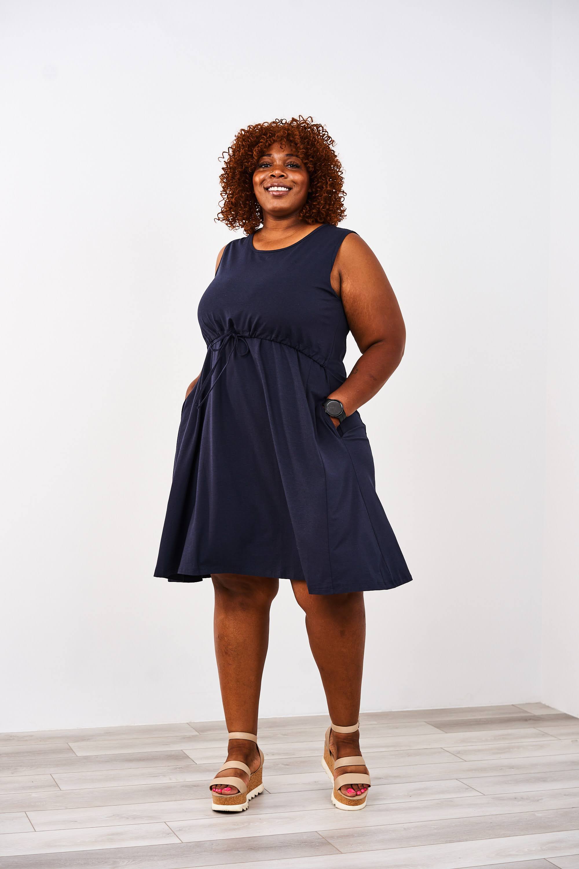 Navy blue best sale tank dress