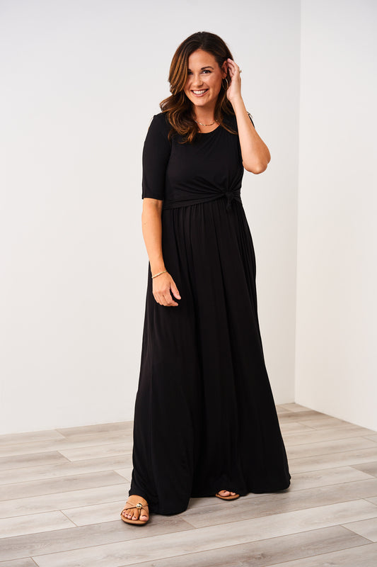 Latched Mama Front Knot Nursing Maxi Dress