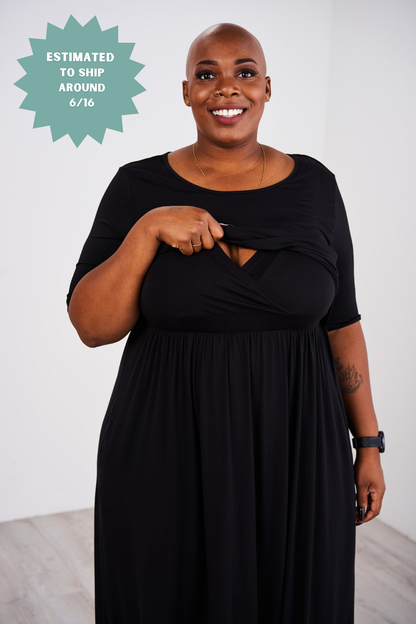 Latched Mama Front Knot Nursing Maxi Dress