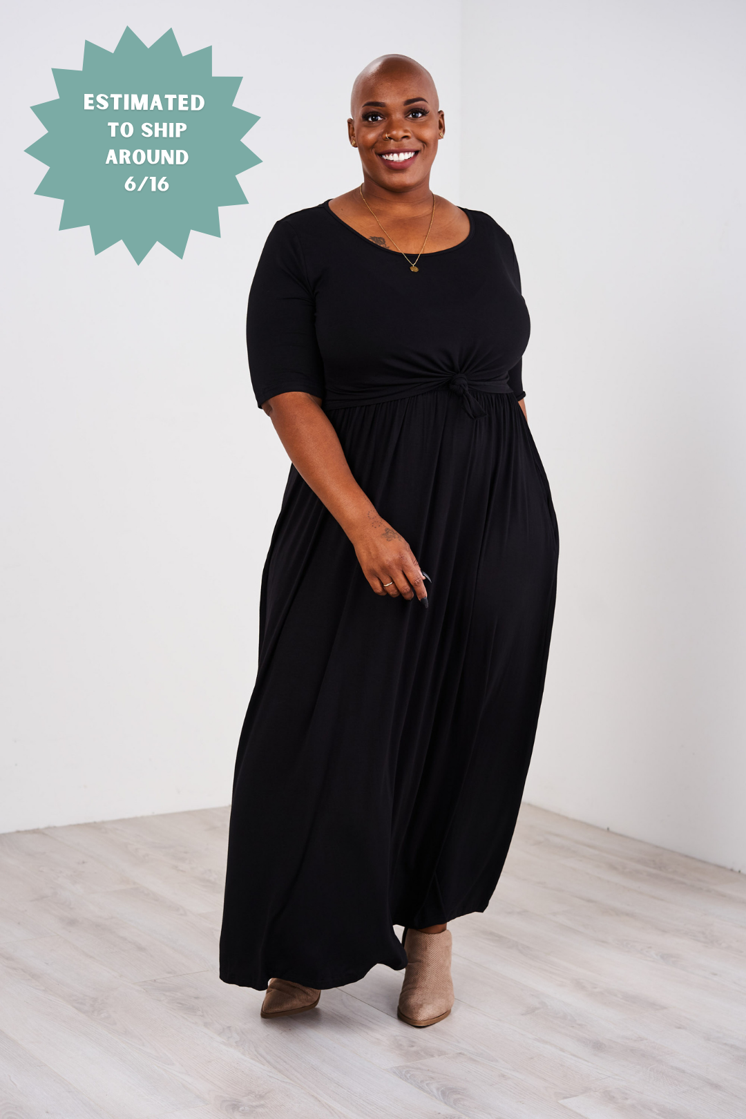Latched Mama Front Knot Nursing Maxi Dress