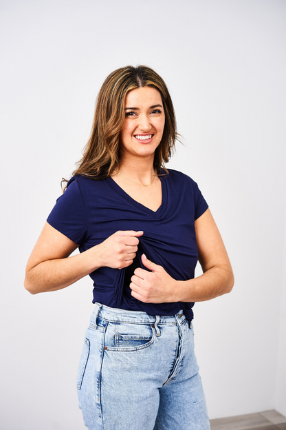 V-Neck Boyfriend Nursing Tee