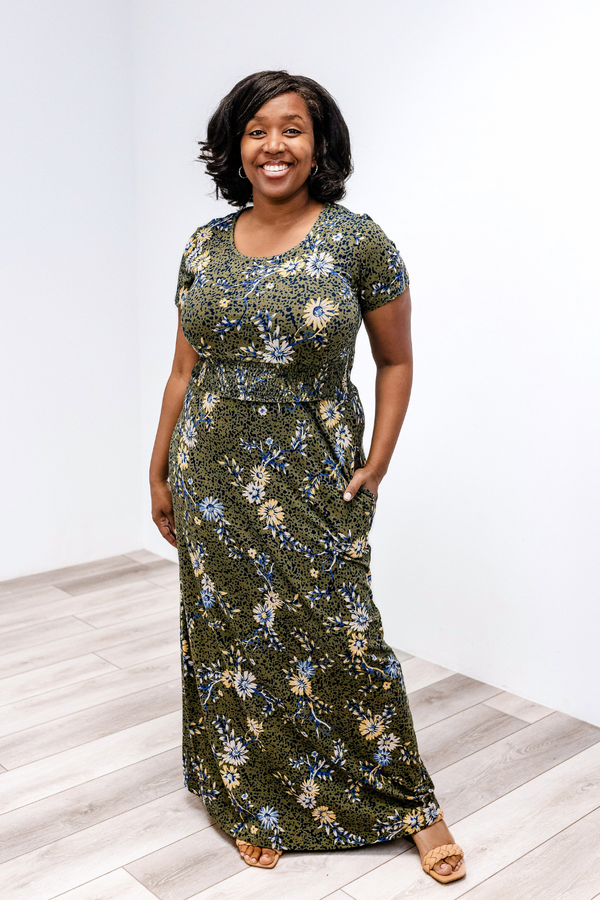Latched Mama Ruched Maxi Nursing Dress
