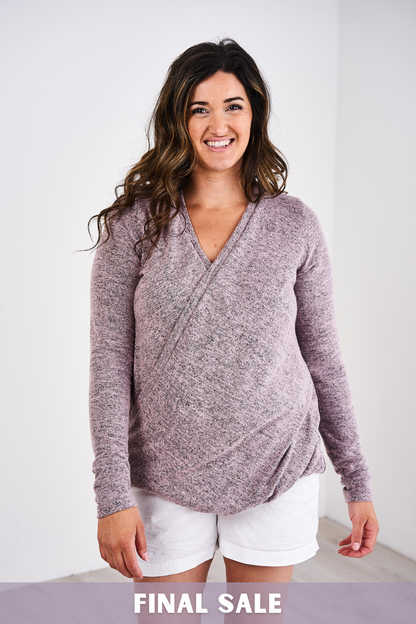 Latched Mama Tie-Front Nursing Sweater - Final Sale