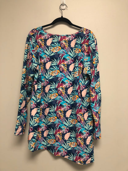 Outlet 6575 - Latched Mama Asymmetrical Nursing Swim Cover Up - Final Sale - Tropical Teal - 1X