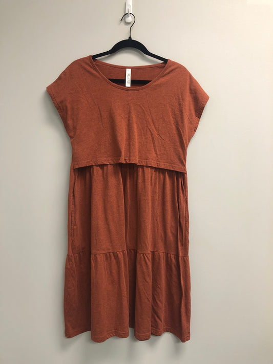 Outlet 6923 - Latched Mama Tiered T-Shirt Nursing Dress - Copper - Large