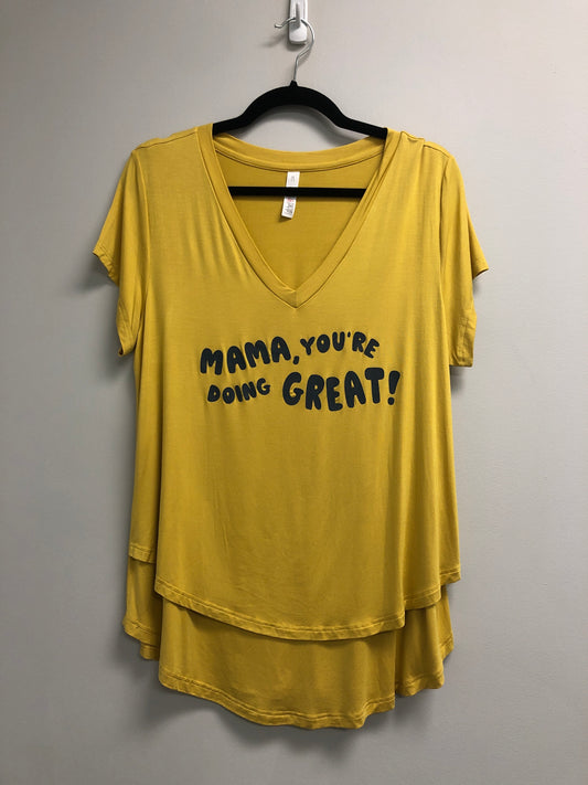 Outlet 6761 - Latched Mama "Mama You're Doing Great" Nursing Tee - Final Sale - Marigold - Medium