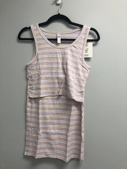 Outlet 6820 - Latched Mama Ribbed Nursing Tank - Lilac/Wheat/Cream - Extra Small