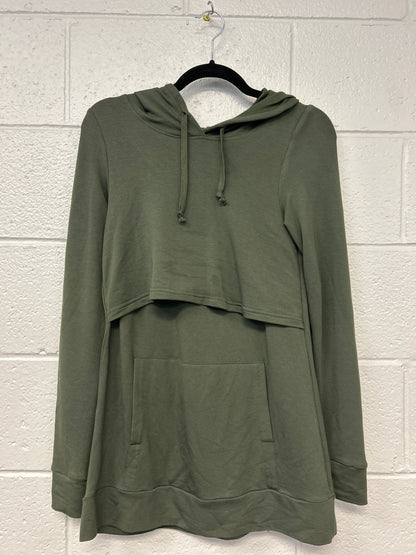 Outlet 7225 - Latched Mama Cloud Nursing Hoodie - HUNTER GREEN - Extra Small