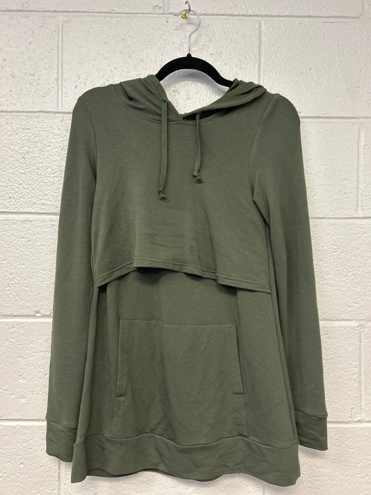 Outlet 7225 - Latched Mama Cloud Nursing Hoodie - HUNTER GREEN - Extra Small