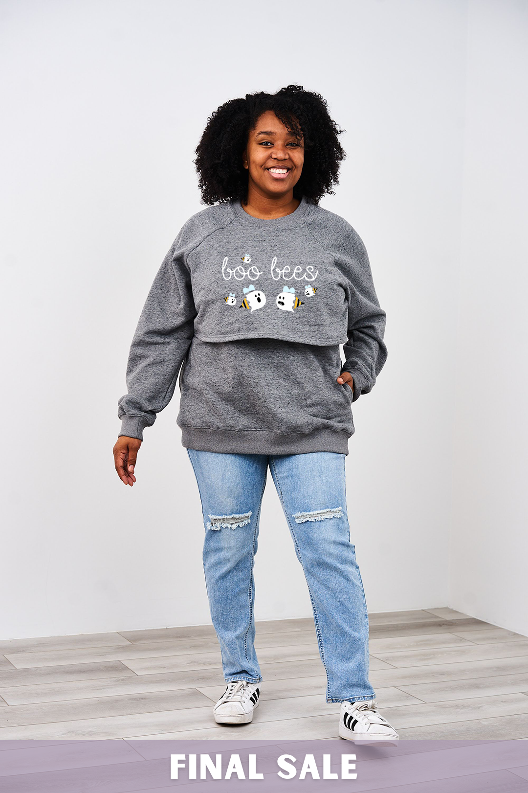 Latched Mama Glow Boo-Bees Nursing Pullover - Final Sale