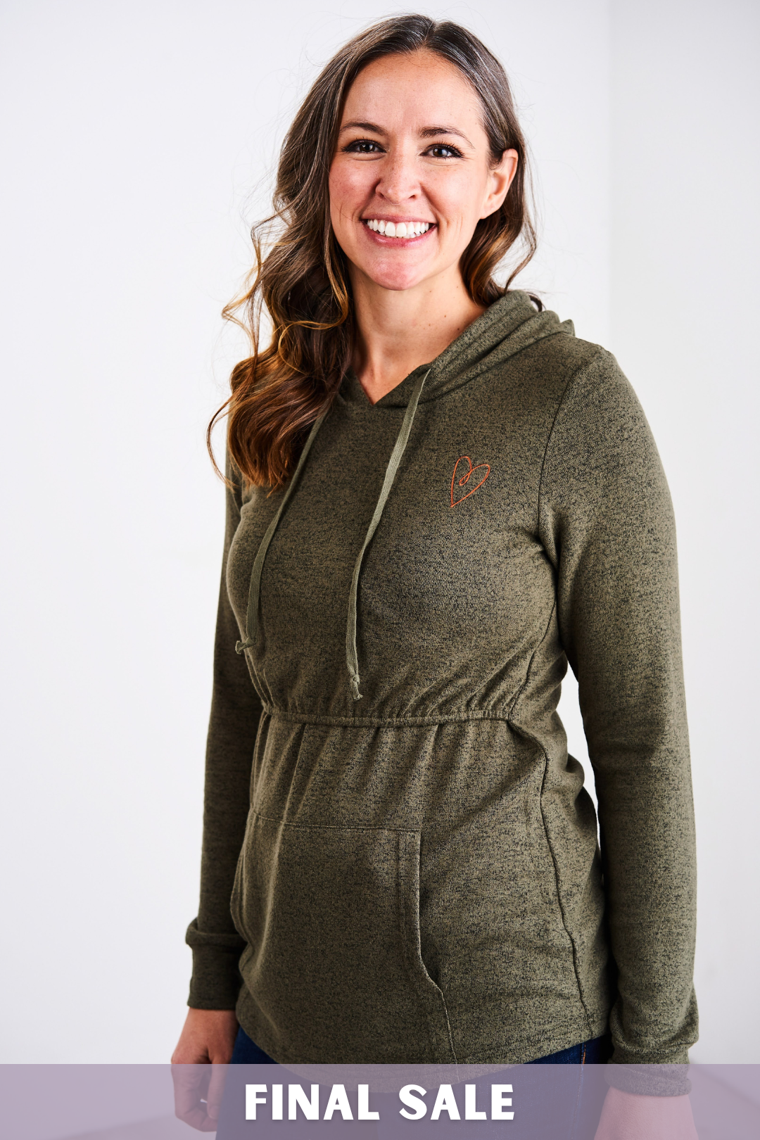 Outlet 7140 - Latched Mama Everyday Nursing Hoodie - Winter Pine - Extra Extra Small