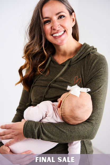 Outlet 7140 - Latched Mama Everyday Nursing Hoodie - Winter Pine - Extra Extra Small