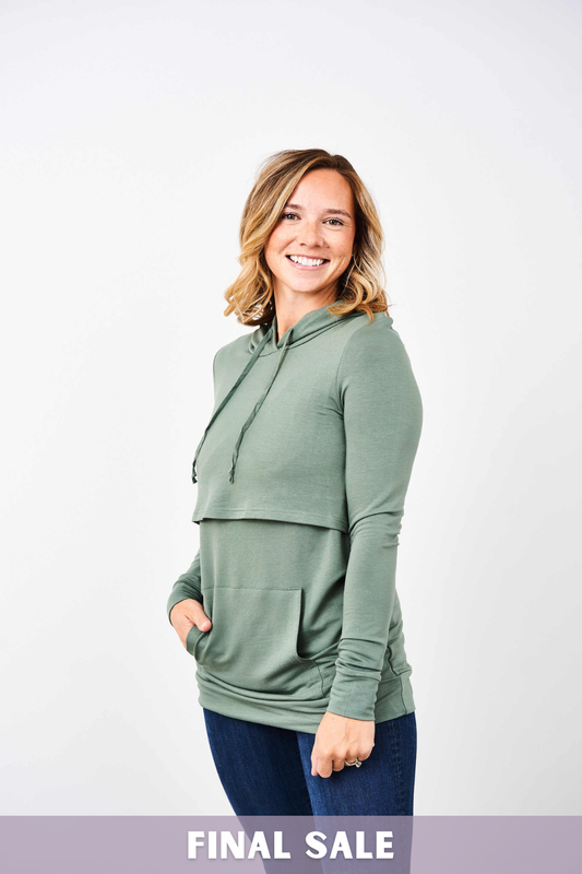 Outlet 6039 - Latched Mama Cloud Nursing Hoodie - Avocado - Extra Extra Small