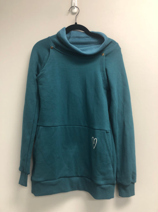 Outlet 6854 - Latched Mama Embroidered Harbor Snap Nursing Pullover - Peacock - Extra Small