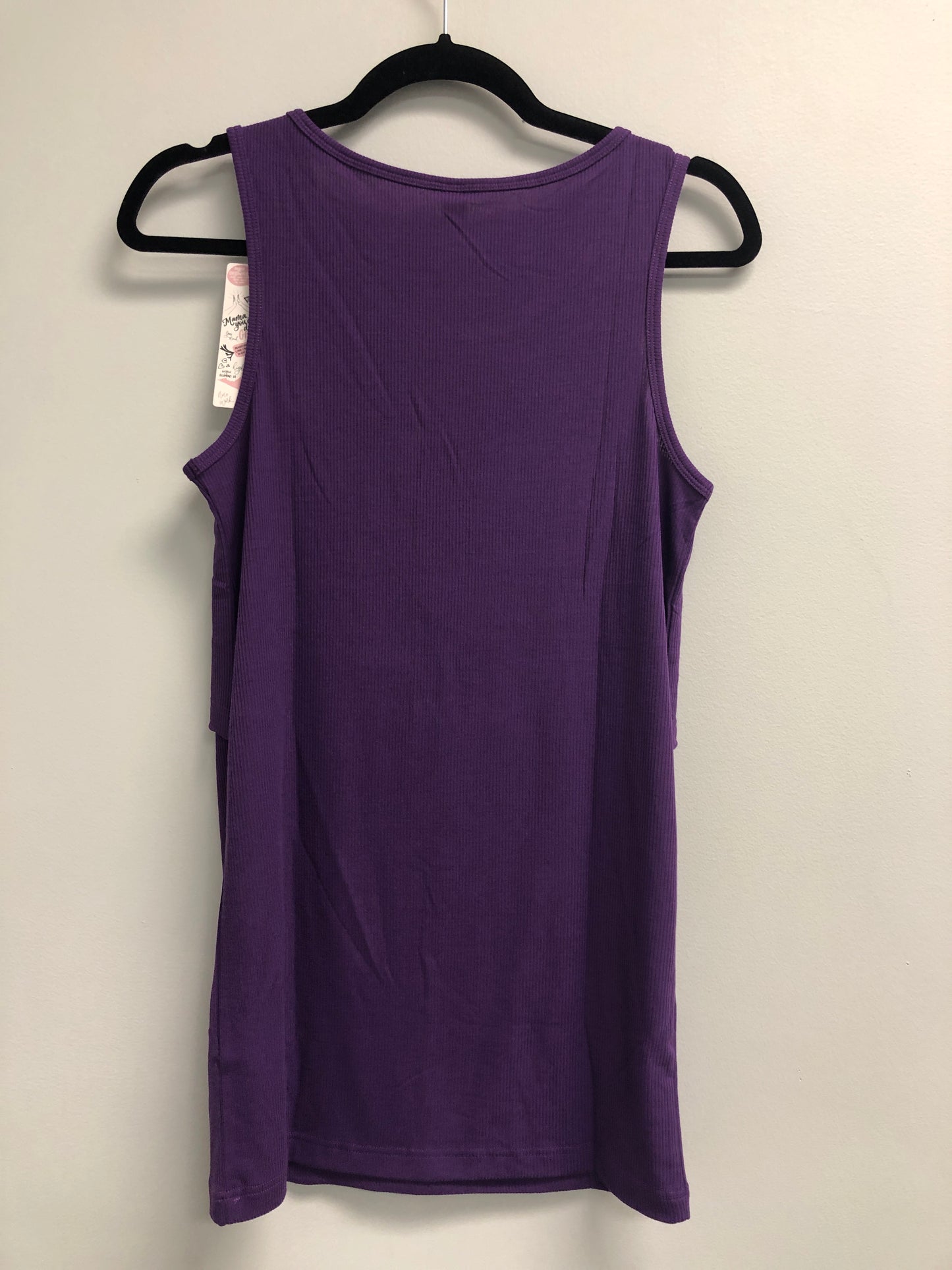 Outlet 7012 - Latched Mama Ribbed Nursing Tank - Plum - Small