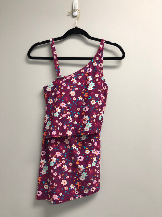 Outlet 6700 - Latched Mama One Shoulder Asymmetrical Nursing Swim Tank - Final Sale - Berry Punch - Extra Small