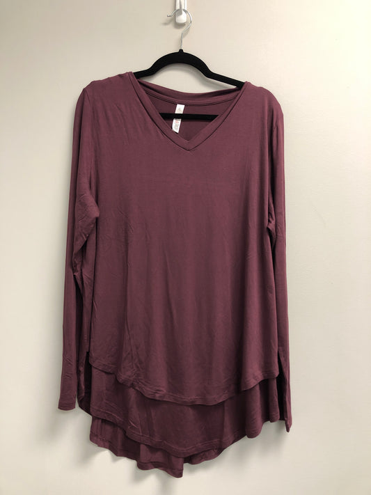 Outlet 6704 - Latched Mama Long Sleeve V-Neck Tee - Wine - Extra Large