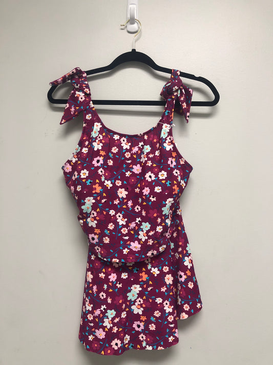 Outlet 6583 - Latched Mama Peplum Nursing Swim Tankini Top - Final Sale - Berry Punch - Large