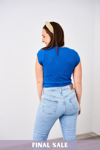 Latched Mama Ribbed Cap Sleeve Nursing Tee - Final Sale