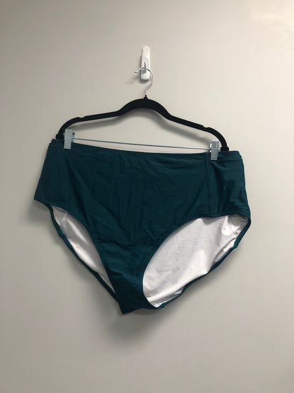 Outlet 7114 - Latched Mama High Waisted Swim Bottoms with Pockets - Final Sale - Ocean Teal - 2X