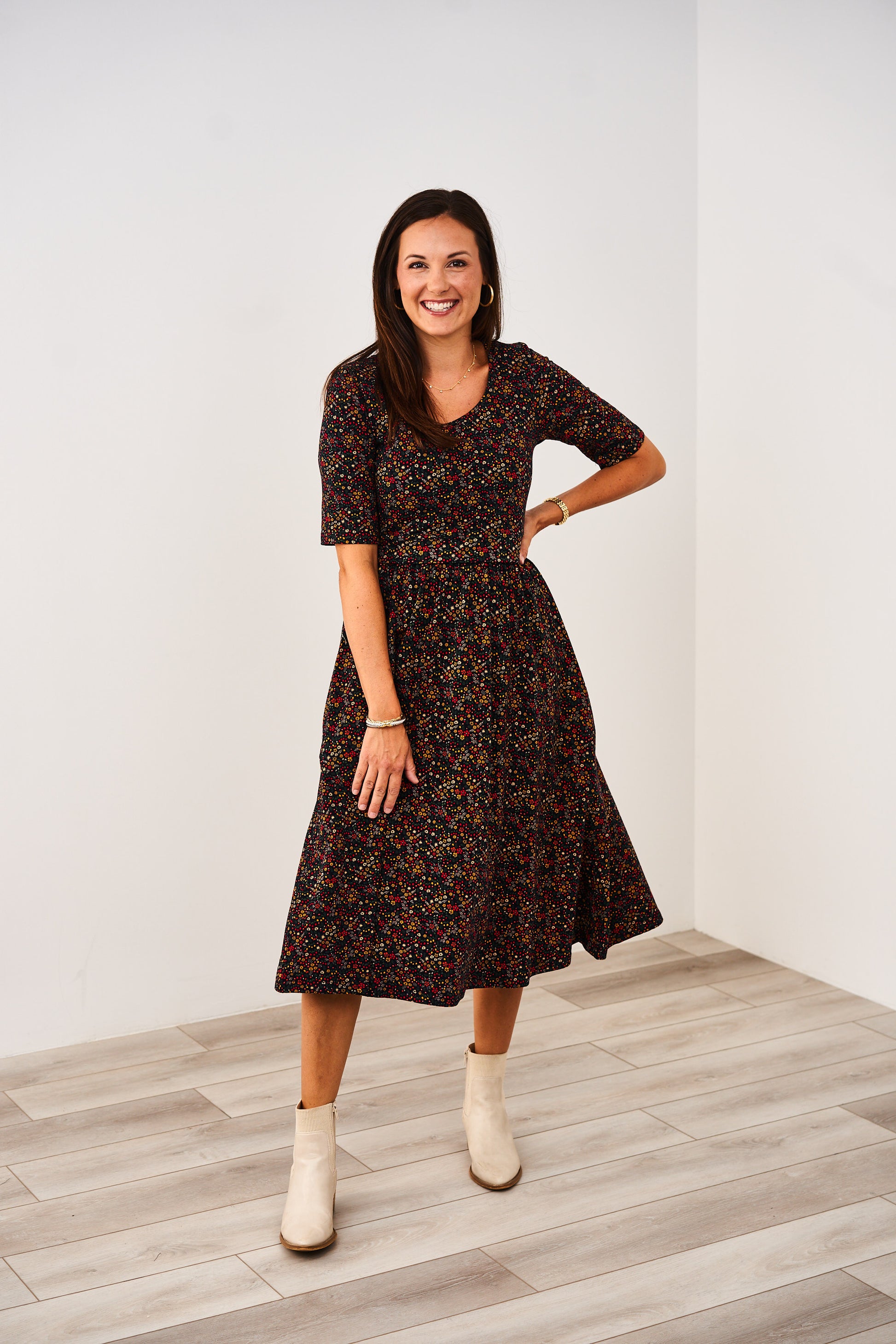 Latched Mama Classic Cotton Nursing Dress, Extra Large / Evening Spark