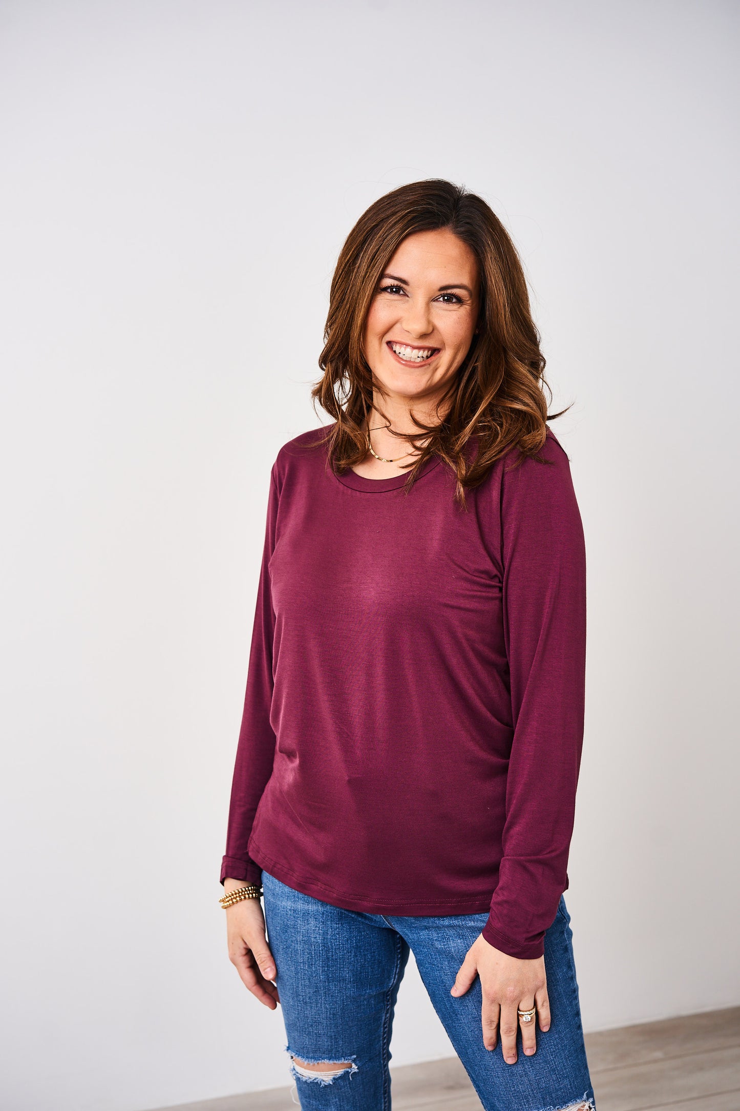 Latched Mama Classic Crewneck Long Sleeve Nursing Top