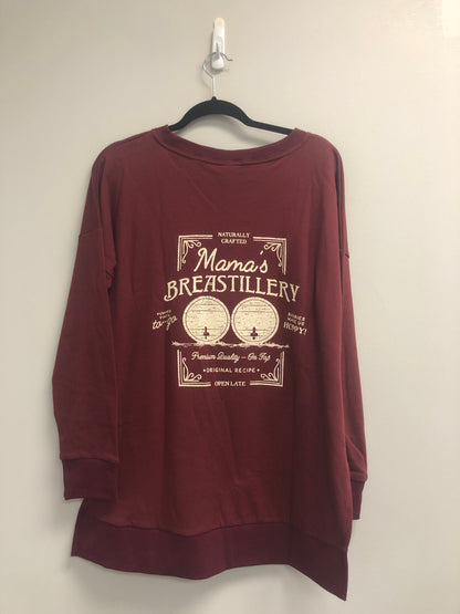 Outlet 6797 - Latched Mama Deluxe Crewneck Nursing Pullover - Maroon - M/L