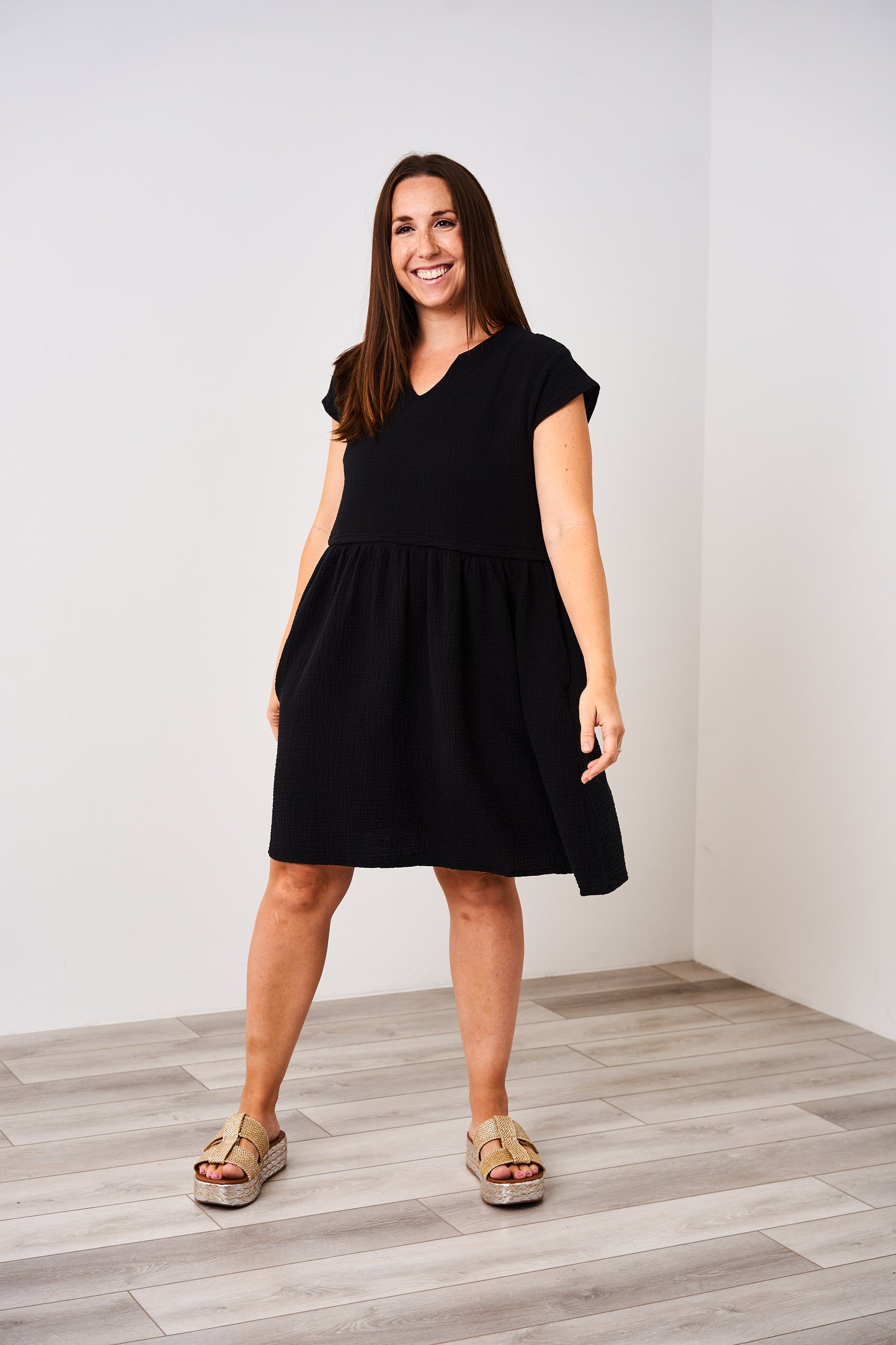 Latched Mama Coastline Cotton Zip Nursing Dress