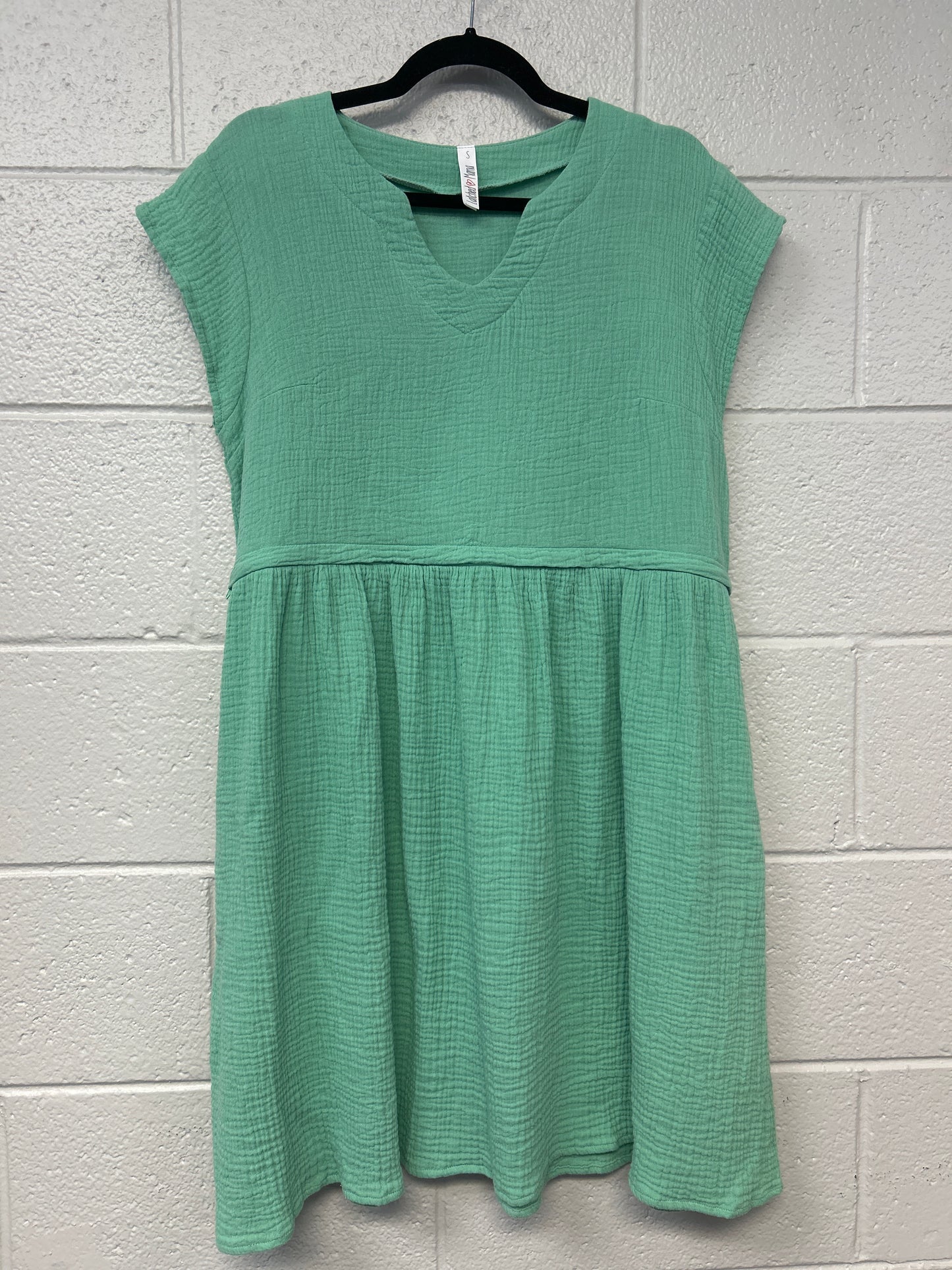 Outlet 7247 - Latched Mama Coastline Cotton Zip Nursing Dress - Seafoam - Small