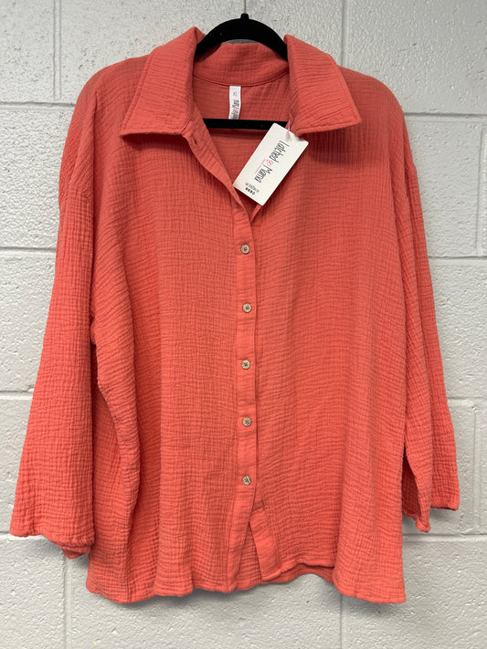 Outlet 7251 - Latched Mama Coastline Cotton Button Up Nursing Shirt - SUNRISE - Extra Large