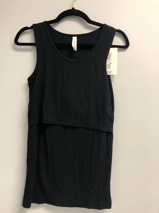 Outlet 7044 - Latched Mama Ribbed Nursing Tank - Black - Extra Small